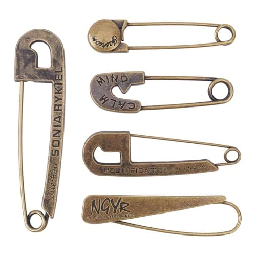 arricraft 5 Pcs Extra Large Safety Pins 5 Styles Antique Bronze Heavy Duty Safety Pins Vintage Brooch Pin Sweater Shawl Clip Kilt Pin for Scarf Hat Sweater Skirt Shawl
