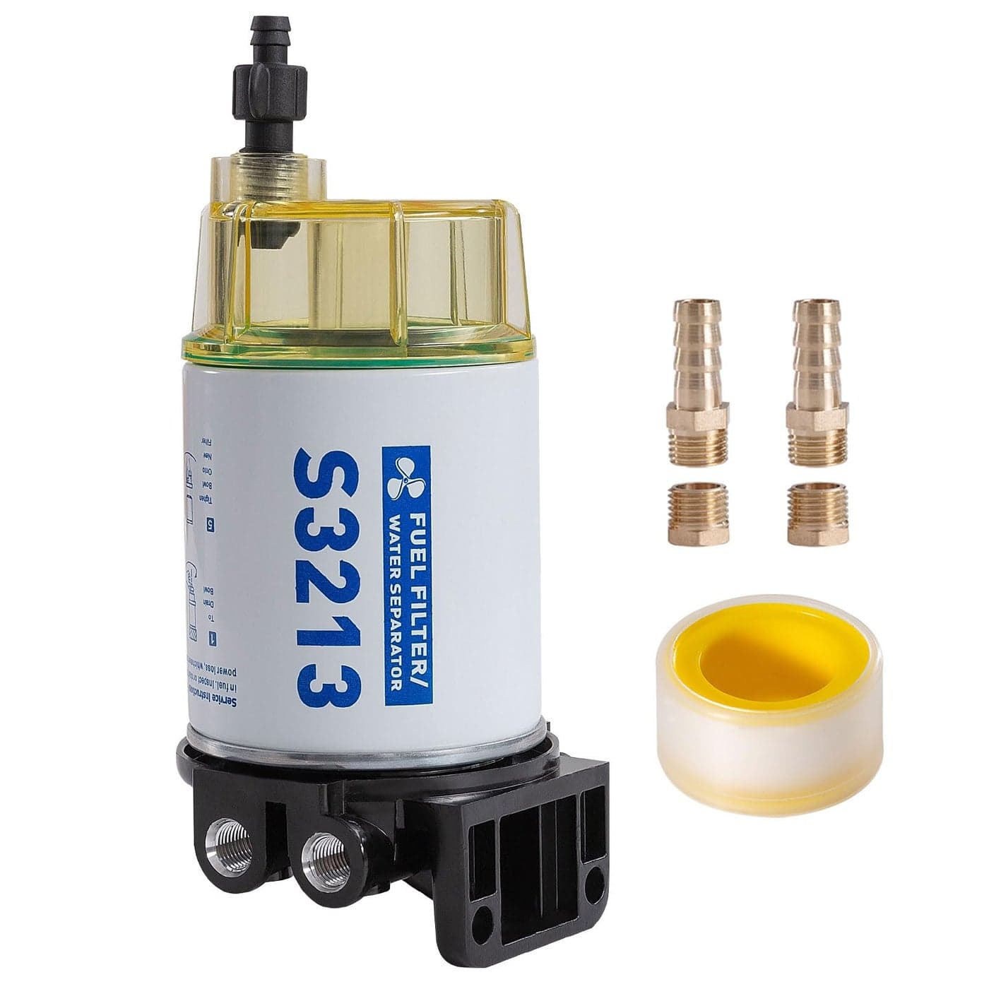 STZJAYE S3213 Marine Fuel Filter Water Separator Assembly with Bowl Replacement for Mercury Marine Outboard Motor Replaces 35604941 S3213 1879321 1817928 35809097