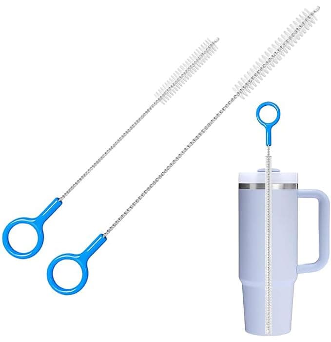 Straw Cleaner Brush Long 1012 Inch Metal Brush for Straws Reusable Straw Cleaning Brush for Stanley Cup Water Bottle Baby Bottle Sip Cup FoodGrade Straw Brush Cleaner Kit with Hanging Loop