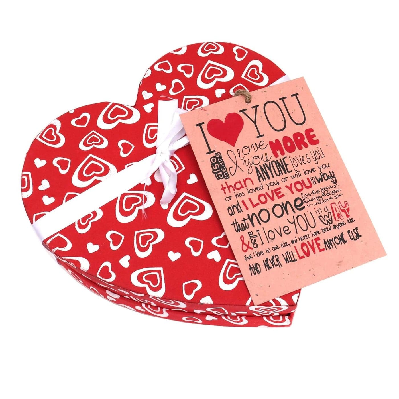 SURPRISE SOMEONE Paper Heart Box 20 Empty Scrollers with Hearts Attached and Gift Tags Multi_8 Inch X 8 Inch