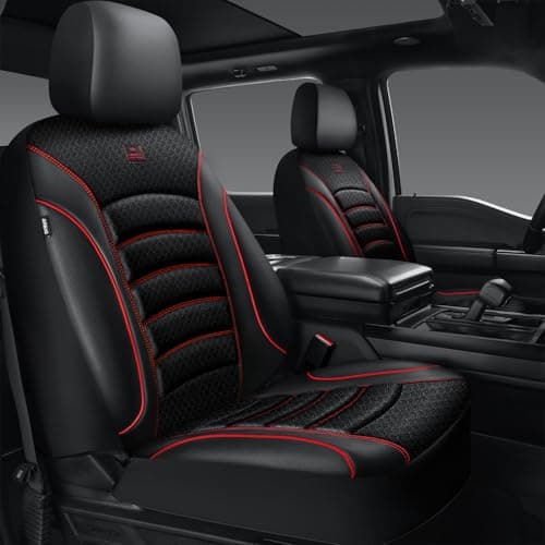 CAR PASS Comfortable 3D Foam Mesh Leather Car Seat Covers Front Air Cool Mesh Breathable Front Seat Covers for Car Universal Fit for SUV Truck Sedan Automotive Airbag CompatibleBlack Red