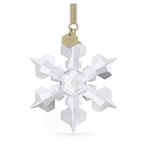Swarovski Annual Edition 2022 Ornament, White Swarovski Crystals with Champagne Gold Tone Finish Metal, Part of The Swarovski Annual Edition Collection