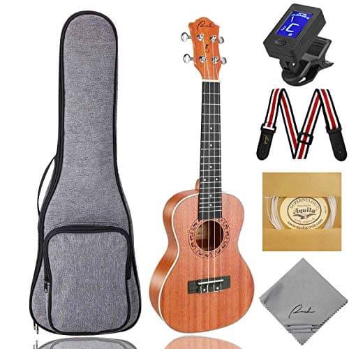 Ranch Tenor Ukulele 26 inch Wooden Professional ukelele Instrument Kit with 12 Online Lessons Small Hawaiian Guitar ukalalee Starter Pack Bundle Ukele Gig bag, Tuner, Strap, Aquila Strings Set