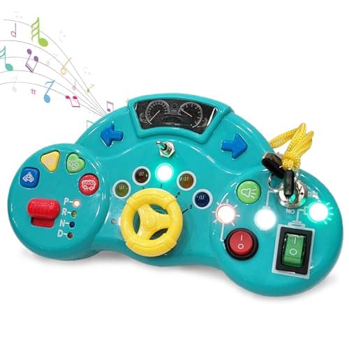 Wembley Busy Board| Interactive & Engaging Game | Anti-Shock, Safe| Durable Wooden Busy Board with Smooth Edges| Battery-Operated with 3 Lights & Switches (3 Switches & Lights)