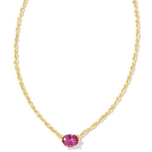 Kendra Scott Cailin 14k Gold-Plated Pendant Necklace in Purple Crystal, Fashion Jewelry for Women