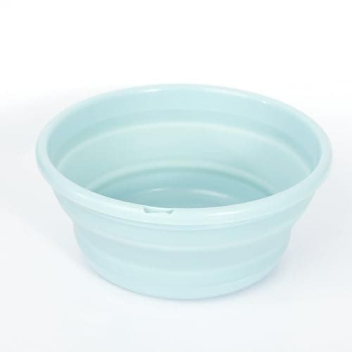Potency® Collapsible Small Round Washing Up Bowl Basin Multipurpose Outdoor Travel Basin Folding Portable Silicone Bowl Tub for Kitchen Camping Caravans Water Carrier (Small, Blue)