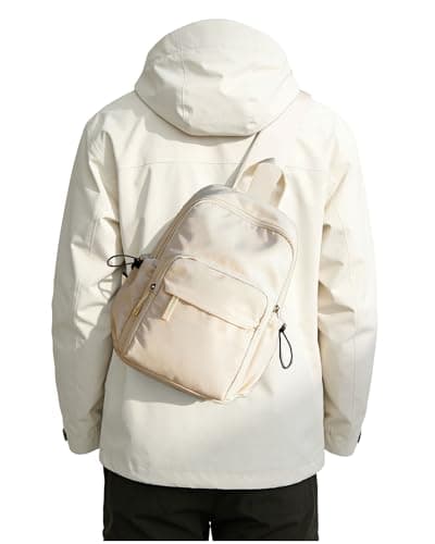SEAFEW Sling Crossbody Bag for Men Women Tactical Backpack Shoulder Daypack Mini AntiTheft Motorcycle Chest Bags Small One Strap Backpack for Casual Travel Hiking Outdoor Sports Off White