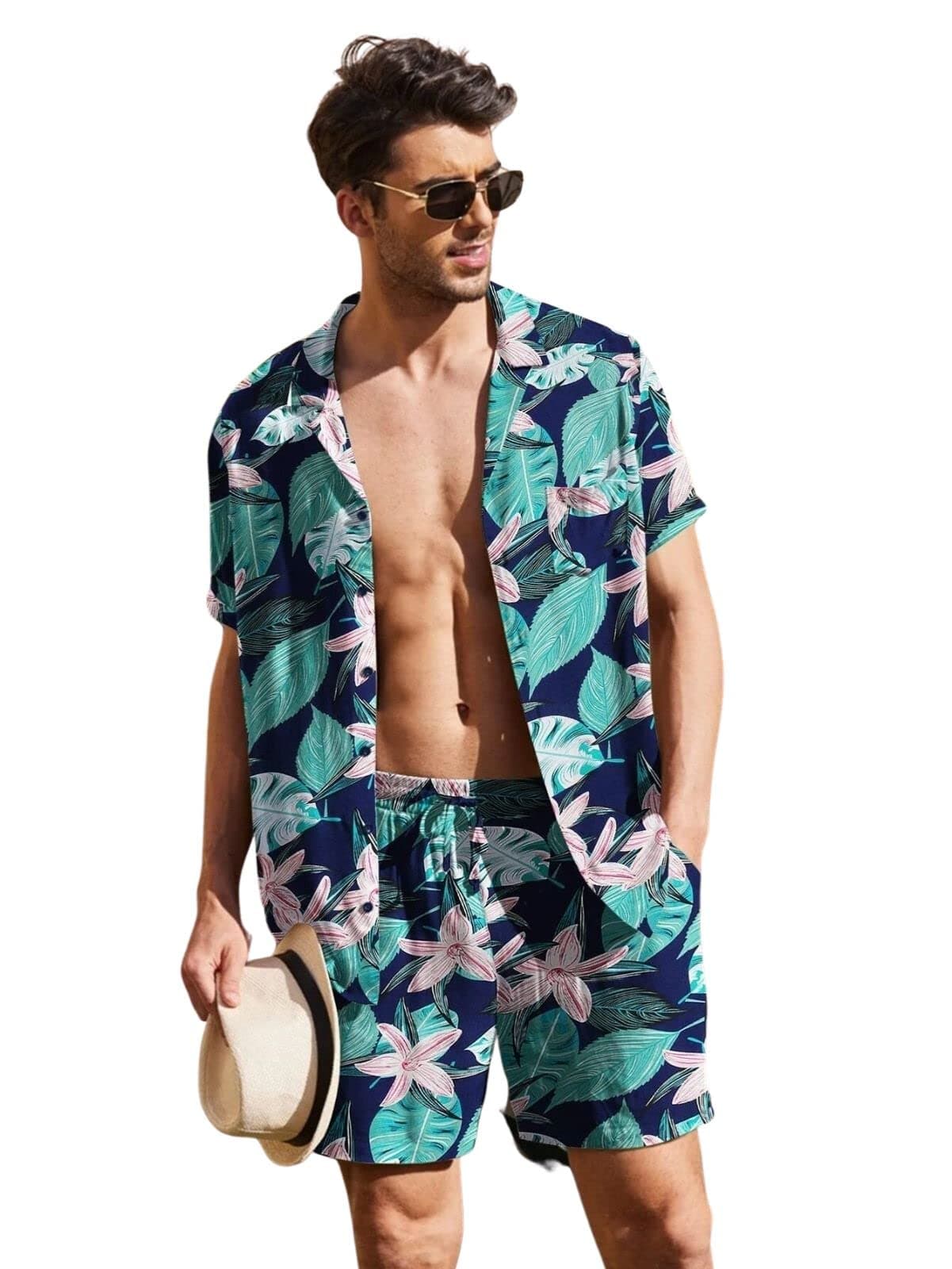 Leriya Fashion Men Rayon Men Co Ord Set Blue M