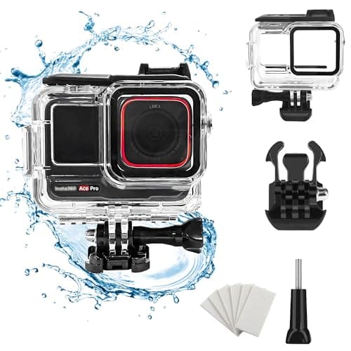 PCTC 60M197ft Waterproof Case for Insta360 Ace Pro Accessories for Insta 360 Ace Pro Waterproof CaseProtective Underwater Dive Housing Shell with Bracket Accessories