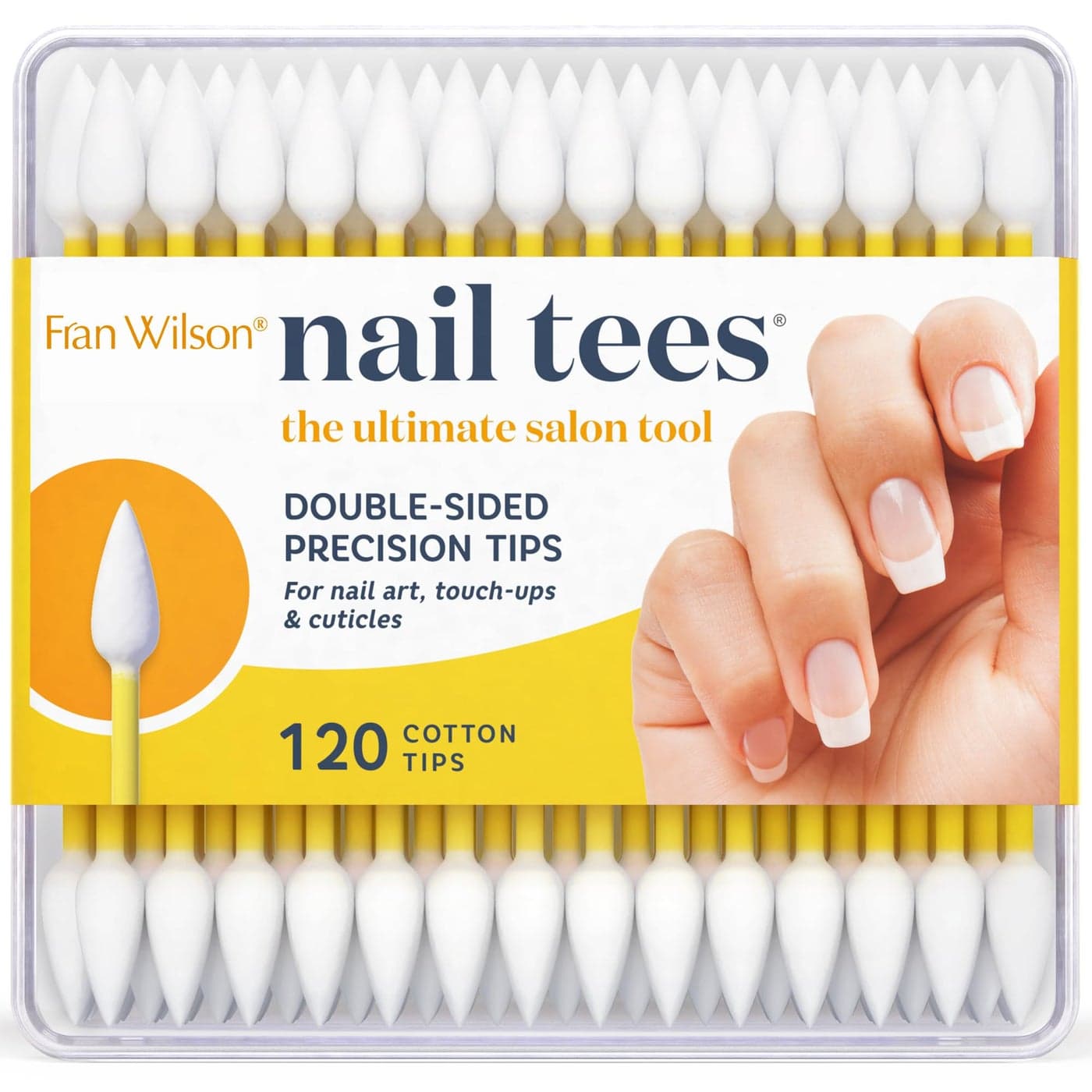 Fran Wilson NAIL TEES COTTON TIPS 120 Count The Ultimate Nail Tool MultiPurpose Doublesided Swabs with Pointed Ends for Precise Touchups and the Perfect AtHome Manicure Pedicure