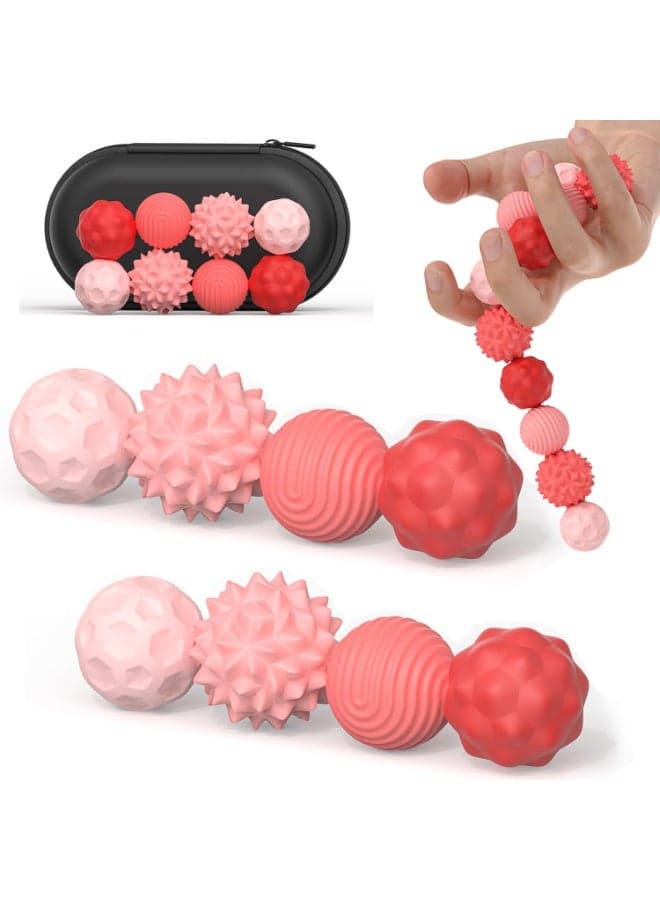 Silicone Magnetic Sensory Balls Fidget Toy Worry Balls Autism Calming Fidgeting Toy Kid Adults Anxiety Relief Stress Sensory Toy (Pink)