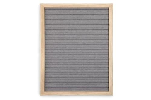 Core Home Felt Letter Board with Vintage Frame and Stand - Includes 128 Letters, Numbers, and Symbols - 11" x 14" - Grey