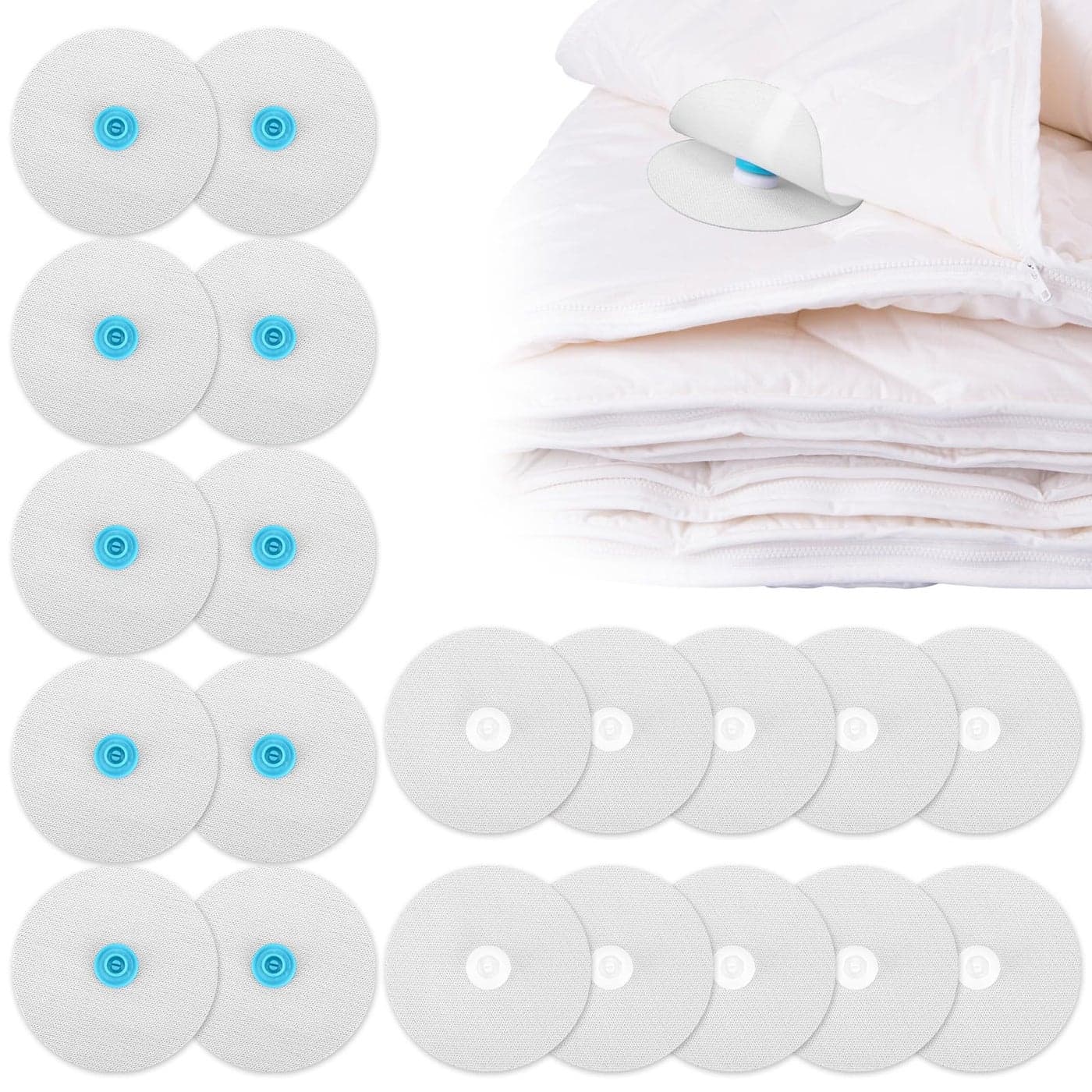 20pcs Duvet Snaps Plastic Duvet Cover Clips Iron on Duvet Snaps Comforter Fasteners Corner Keepers Prevent Duvet from Shifting in the Quilt Cover Fits All Thickness Quilt Sheets