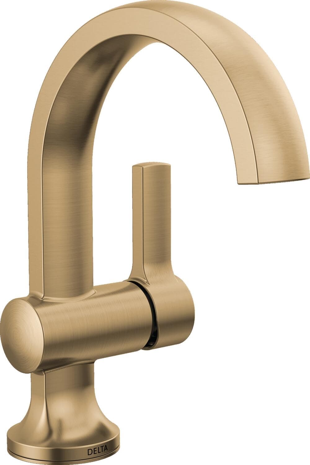 Delta Albion Brushed Gold Bathroom Faucet 1 Hole Single Hole Bathroom Sink Faucet for Vanity Metal PushPop Drain Assembly Champagne Bronze 15855LFCZ