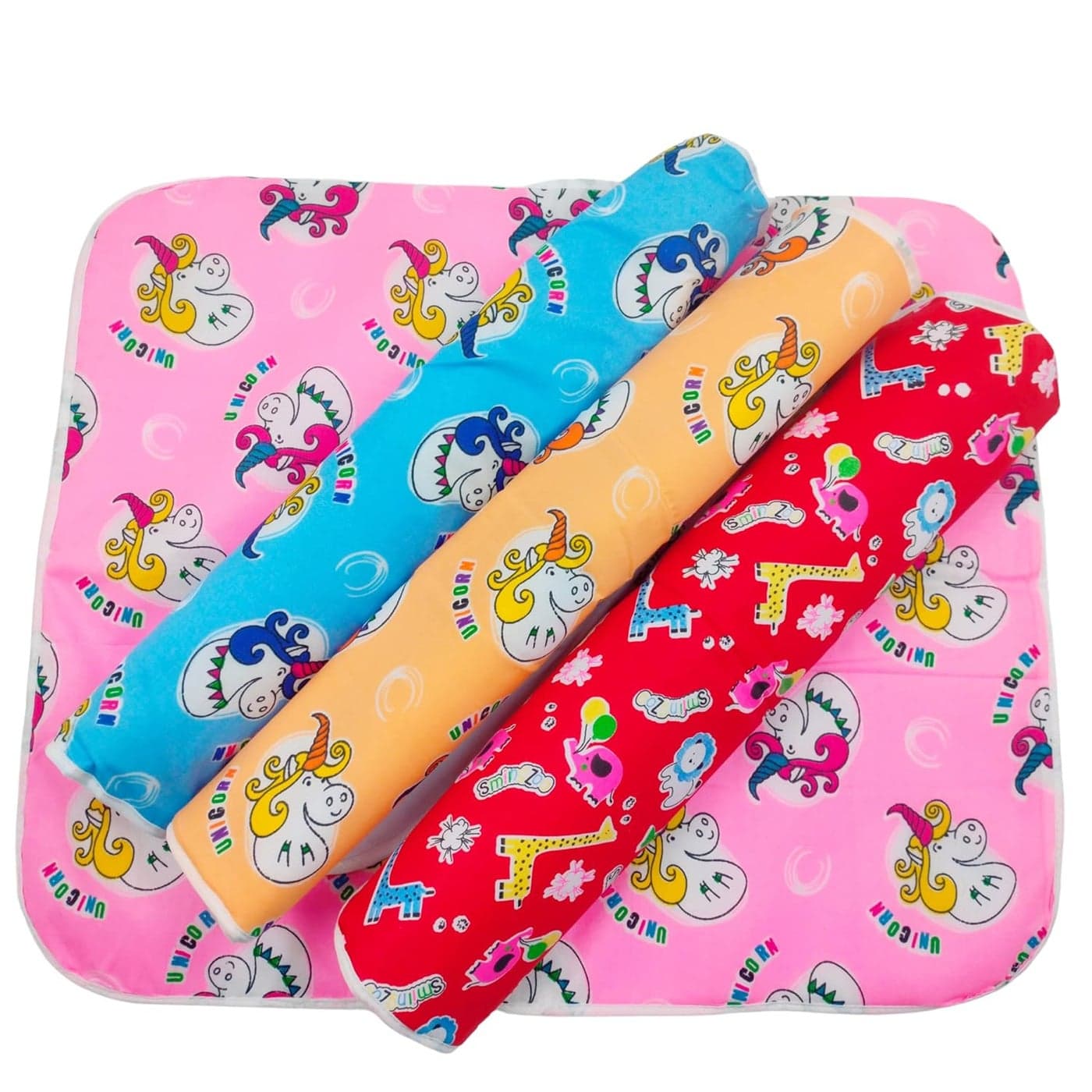 Dry Sheet for New Born Baby Pack of 4 Nappy Changing Sheets Waterproof Mats Sleeping Mattress Plastic Bed Mattress Protector Pads Cushioned Sheets Cotton 06 Months Pack of 4