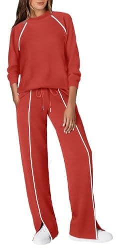 WIHOLL Airport Outfits for Women Plus Size Lounge Sets Christmas 2 Piece Comfy Sets Lightweight 2XL