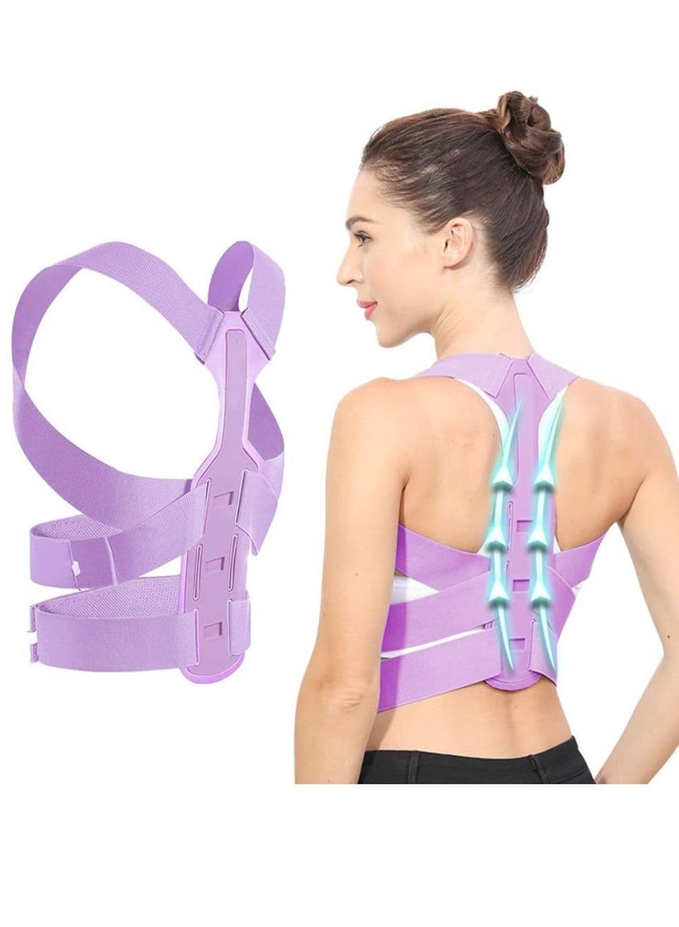 Posture Corrector for Women, Extended Backplate Back Straightener, Adjustable Upper brace Neck Shoulder Pain Relief and Clavicle Support, Pink