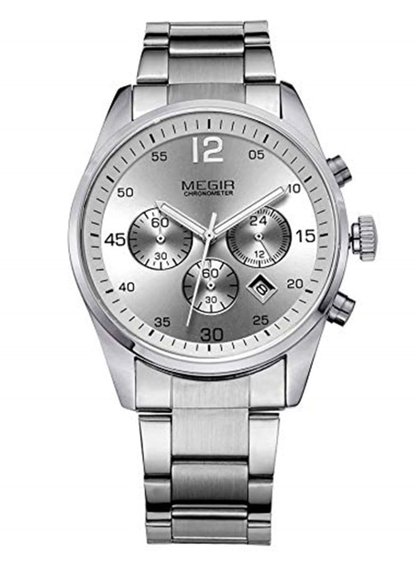 Mens Quartz Watch Chronograph Display and Stainless Steel Strap