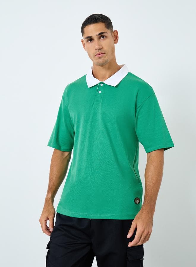 Oversized Embroidered Applique Polo