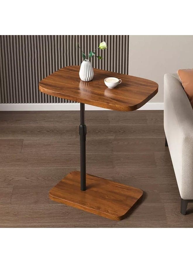Luxury Wooden Adjustable Side Table – Multipurpose Sofa Snack Table with Smooth Finish and Heavy Duty Metal Support, Compact C Table Design Perfect for Living Room, Bedroom, Balcony and Workspace
