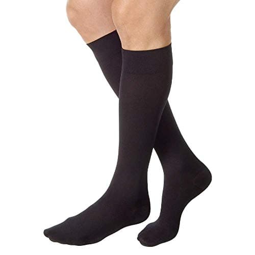 JOBST Relief 15-20mmHg Compression Stockings Knee High, Closed Toe, Black, Large Full Calf