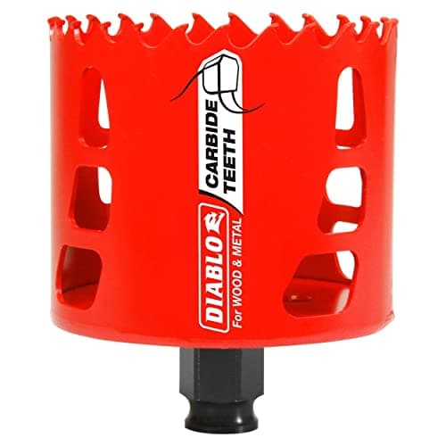 Diablo Carbide Teeth Hole Saw for Wood and Metal - Ideal for Cutting Wood, Plastic, Aluminum, Metal, Cast Iron, Stainless Steel - 3" Diameter, 2-3/8" Length -DHS3000CT