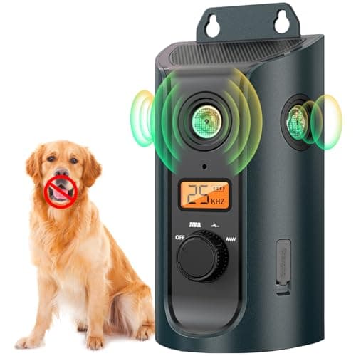 Ultrasonic Anti Barking Device for Dogs Dog Bark Alarm Deterrent Devices with Solar USB Charging 3 Modes Dog Barking Silencer up to 50 FT Stop Dog Barking Control Device Bark Box