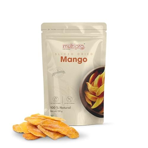 Multi pro Sliced Dried Mango 150 g (Pack of 1) Dried Treats Dried Fruits - Low-Calorie Snack Rich in Dietary Fiber & Plant-Based Protein, Weight Management Friendly, Energy Booster, No Artificial Additives, Nutrient-Rich, Travel-Friendly & Versatile (Pack of 1)