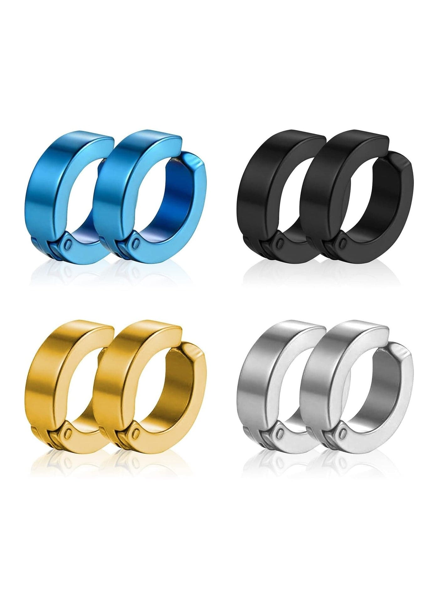8 Pcs Men Magnet Ear Stud Non Piercing Clip Earrings