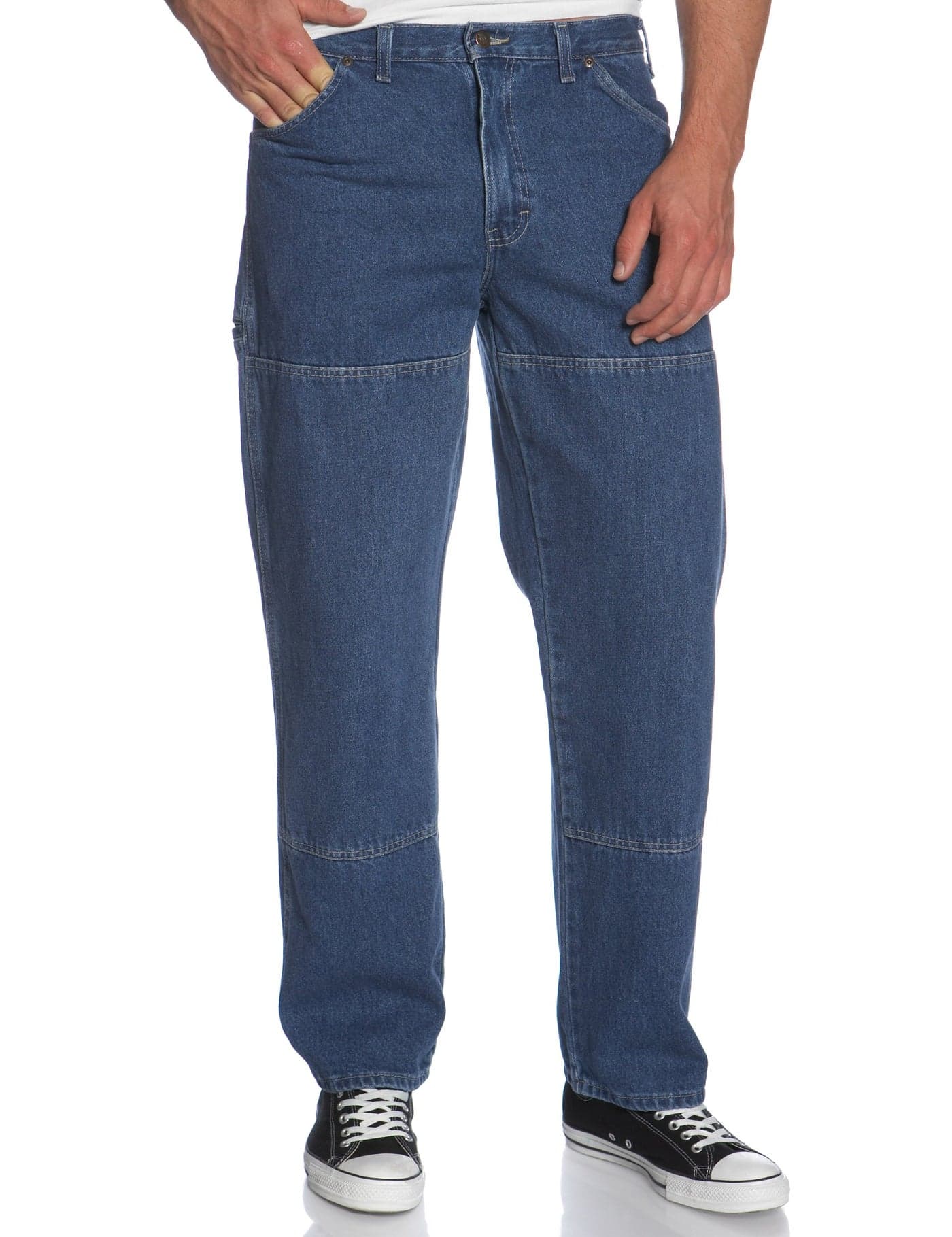 Dickies mens Relaxed Fit Workhorse jeans, Stone Washed Indigo Blue, 42W x 30L US