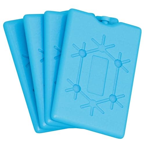 Kona Ice Packs for Lunch Boxes - No Ice Bags Required - Reusable Long Lasting Cooler Ice Packs (-5C) Small Thin Freezer Packs - Freezes in 25 Minutes (Set of 4)