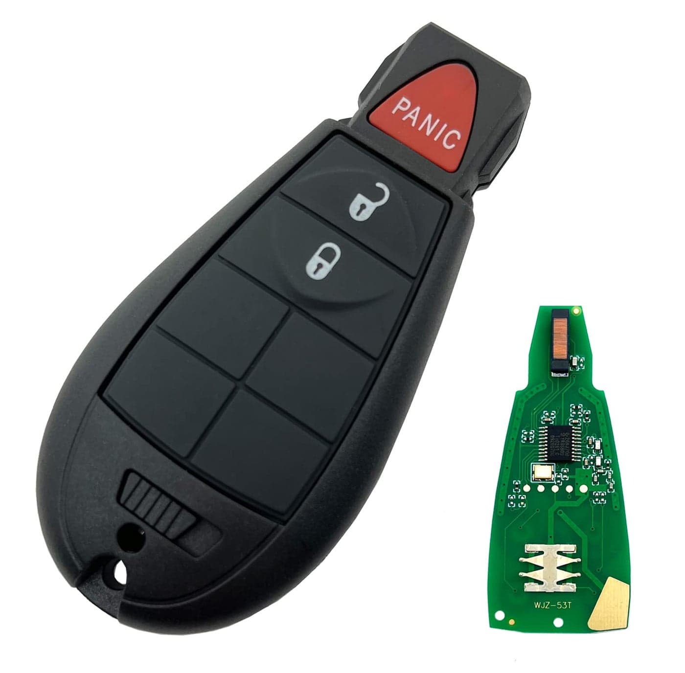 3 Buttons Keyless Remote Car Key Fob Fit for Dodge Ram 1500 2500 3500 HD 2013 2014 2015 2016 2017 2018 2019 2020 2021 GQ453T 56046953AE Black