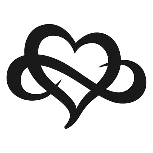 Helucidy Infinity Heart Metal Wall Decor, Romantic Black Wall Art for Bedroom Living Room, Unique Love Sign Gifts Steel Plaques Home Wedding Valentines Day Decorations Gifts (15.75x12.59inch)