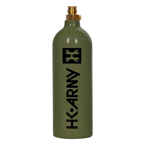 HK Army 20oz Aluminum CO2 Tank - High Pressure Compressed Air System for Paintball & Airsoft Gear - Olive