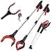 2Pack Grabber Reacher Tool32 Inch Extra Long Foldable Pick Up Stick with Strong Grip Magnetic360Rotating AntiSlip JawTrash Claw Grabber ToolTrash Picker Tool for Outdoor Indoor Red
