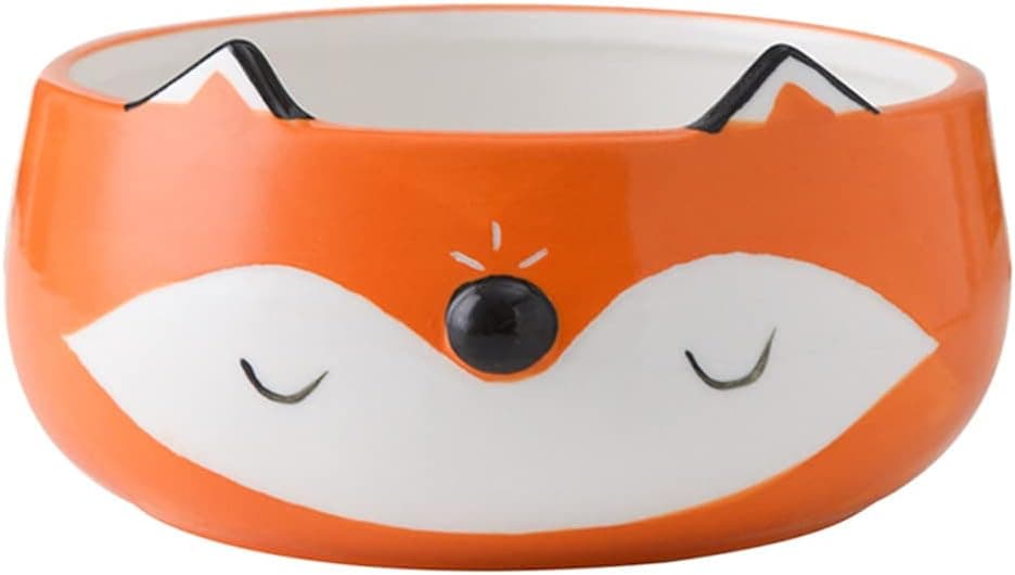 DOITOOL 3D Fox Ceramic Salad Bowl Cereal Bowl Pasta Bowls for Soup Fruits Orange and White