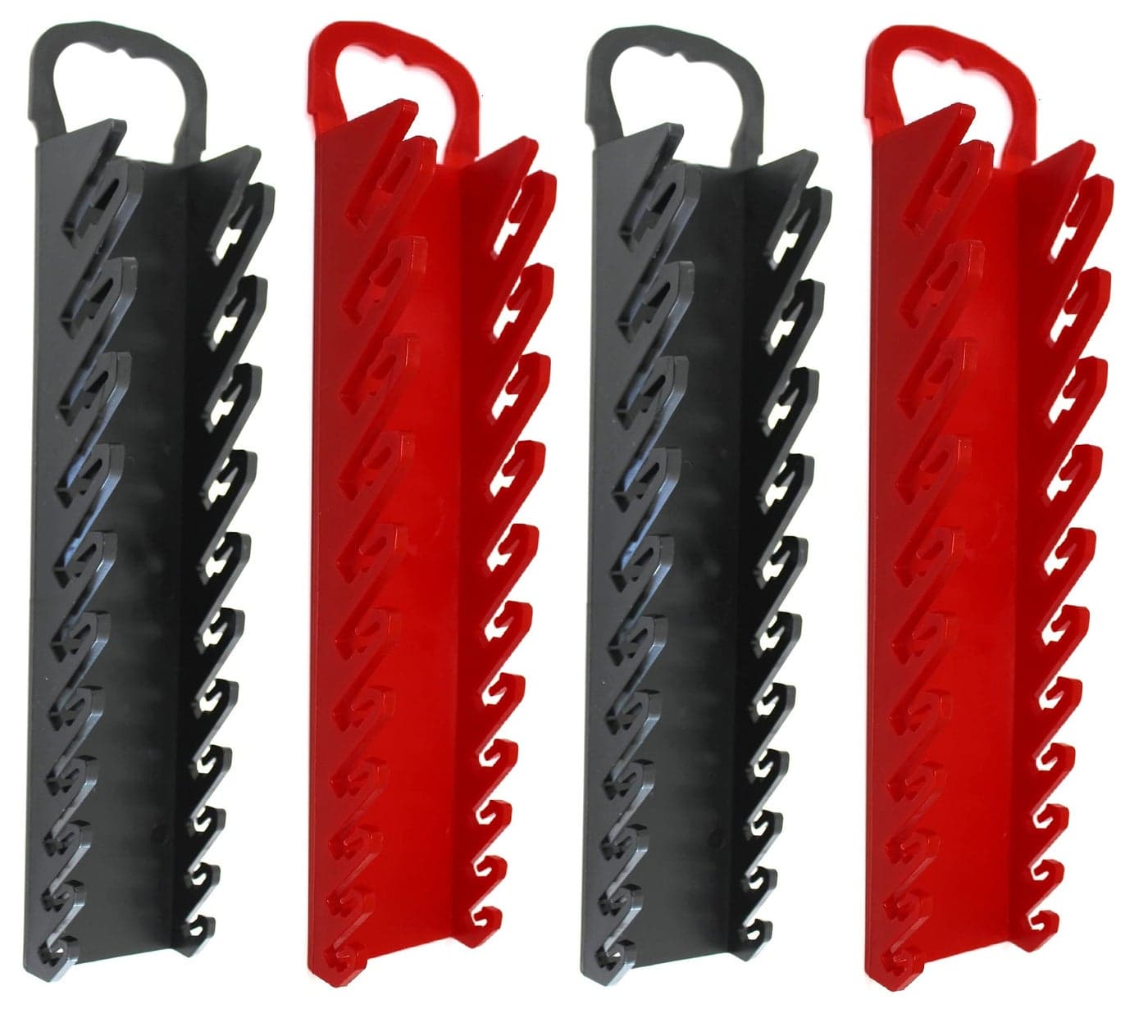 11Tool Gripper Wrench Organizer Tool Tray Kit for Stubby or Line Wrenches 4 Piece Kit Black Red