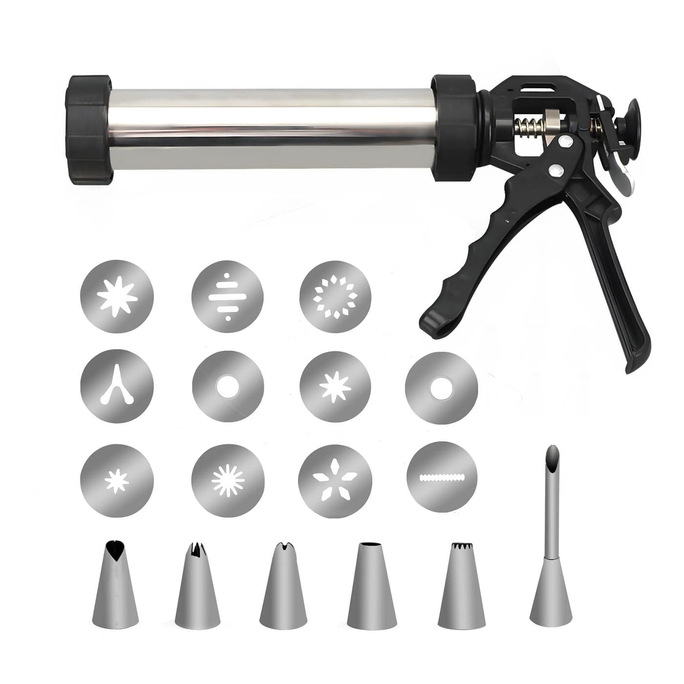 QST EXPRESS Clay Extruder ToolProfessional Ceramic Clay Gun with 17 and Nozzle Discs Stainless Steel Durable Plastic Perfect for Pottery Sculpting and DIY Crafts