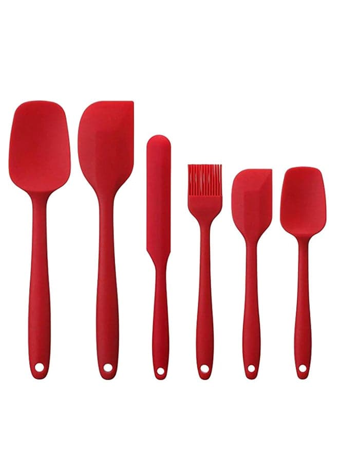 6-Piece Baking Scraper Shovel Spatula Set Red