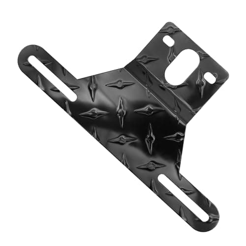Hoypeyfiy Trailer License Plate Light Bracket Truck RV OffRoad Number Plate Light Mount Aluminum Holder Black 1pc