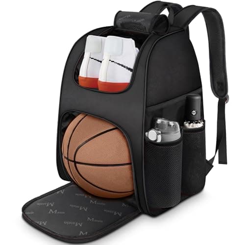 MATEIN Basketball Bag, Sturdy Soccer Bag with Ball Holder & Shoe Compartment, Large Basketball Backpack for Training Equipment, Water Resistant Sports Ball Backpack Fits Volleyball Football, Colorful