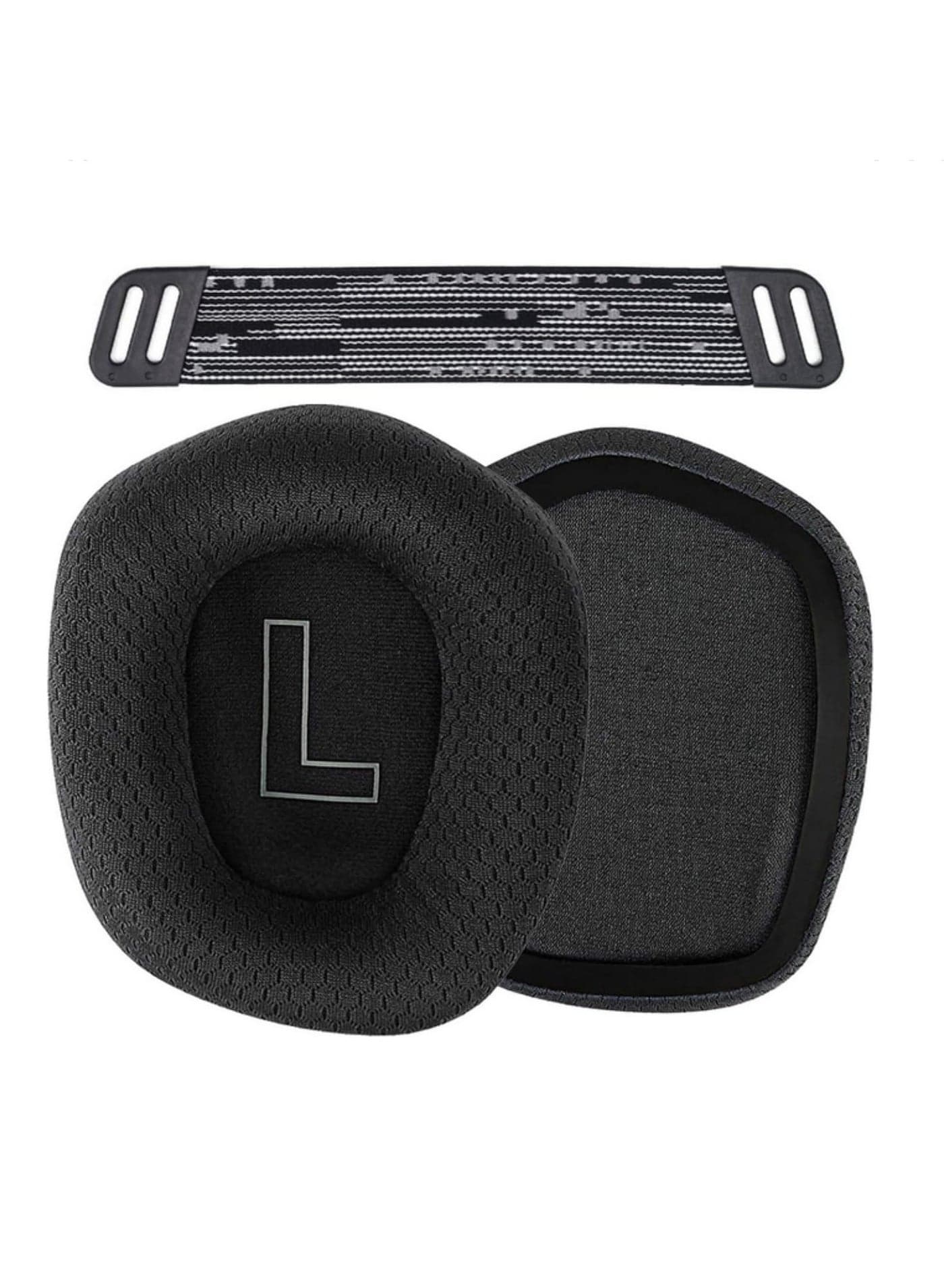 Replacement Memory Foam Ear Pads Headband Cushion for Logitech G733 Breathable Mesh Earmuffs, Comfortable Repair Parts (2 Earpads + 1 Headband) Black