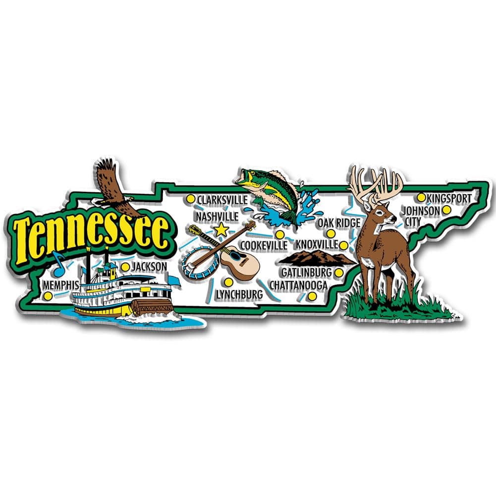 Tennessee Jumbo State Magnet by Classic Magnets 55 x 2 Collectible Souvenirs Made in The USA