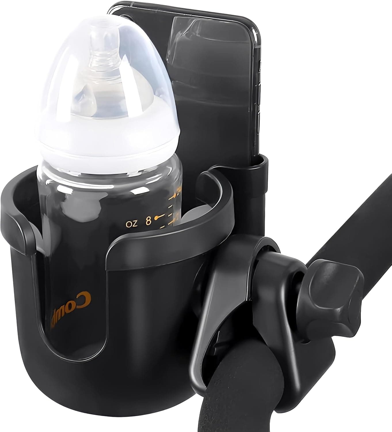 Universal Stroller Cup Holder with Mobile Phone Strollers Storage Rack 360 Degrees Rotation Drink Holder for Bike Pushchair Wheelchair Walker Fits Most Cups