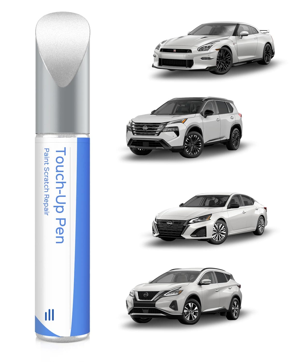 PARTS4EV QM1 Cloud White/Fresh Powder Touch Up Paint Compatible with Nissan Exact Match Chips and Nicks Touch Up