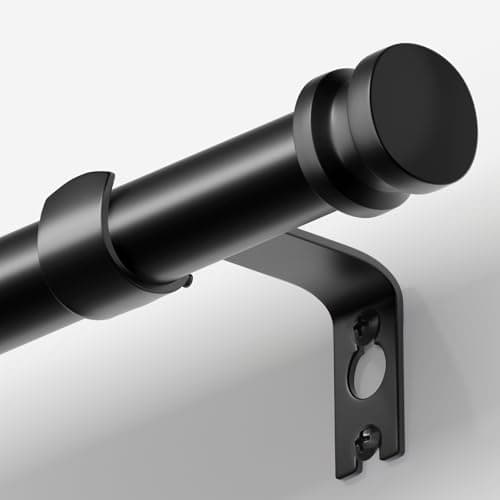 TKZTKZ Sturdy Durable Curtain Rod:Black Curtain Rods for Windows 18-45 Inch,Adjustable Heavy Duty Curtains Rod for Bedroom/Kitchen/Dorm/Apartment/Door,Small Modern Decorative Drapery Rods (All-Metal)