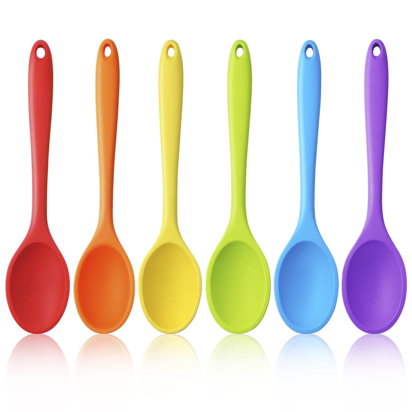 GothaBach 6 Pack 108 Large Silicone Spoons Heat Resistant Silicone Basting Spoons NonStick Serving Spoon for Mixing Buttering and Tasting