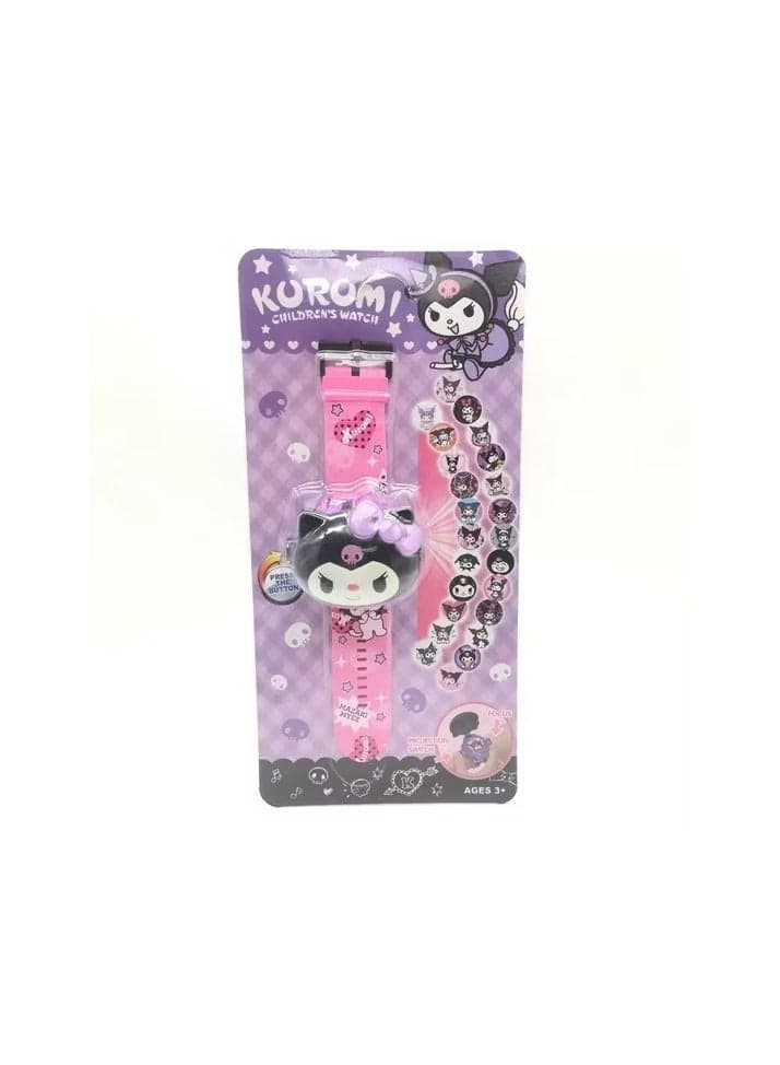 Kuromi Projection Watch Cartoon Digital 24 Digital Projector Images Kids Watch For Girls