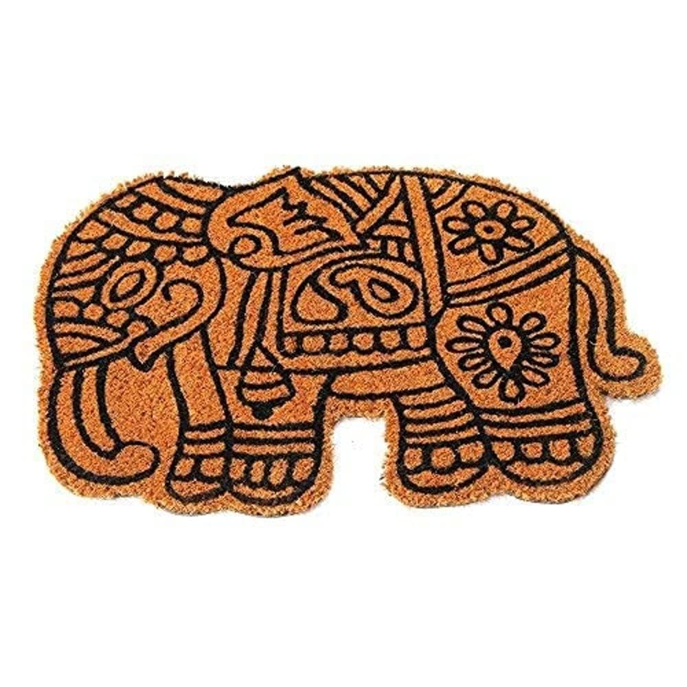 Natural Coir HandCrafted Elephant Shape Floor Mat with AntiSlip Back for Indoor Outdoor Patio Home and Office Weatherproof Large and Thick Entryway Decor Brown 60 x 45cm 1