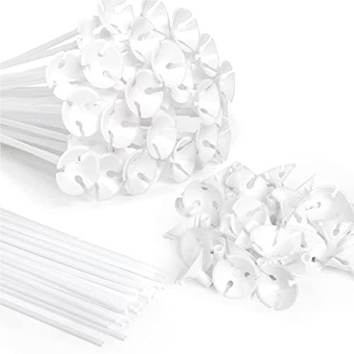 PP OPOUNT 35 Pieces Balloon Sticks 126 inches Plastic Balloons Sticks Balloon Holders for Anniversary Wedding Birthday Party Decoration Balloon Sticks with Base Upgraded Version